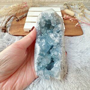 Beautiful Large Celestite Raw Crystal Cluster Tower